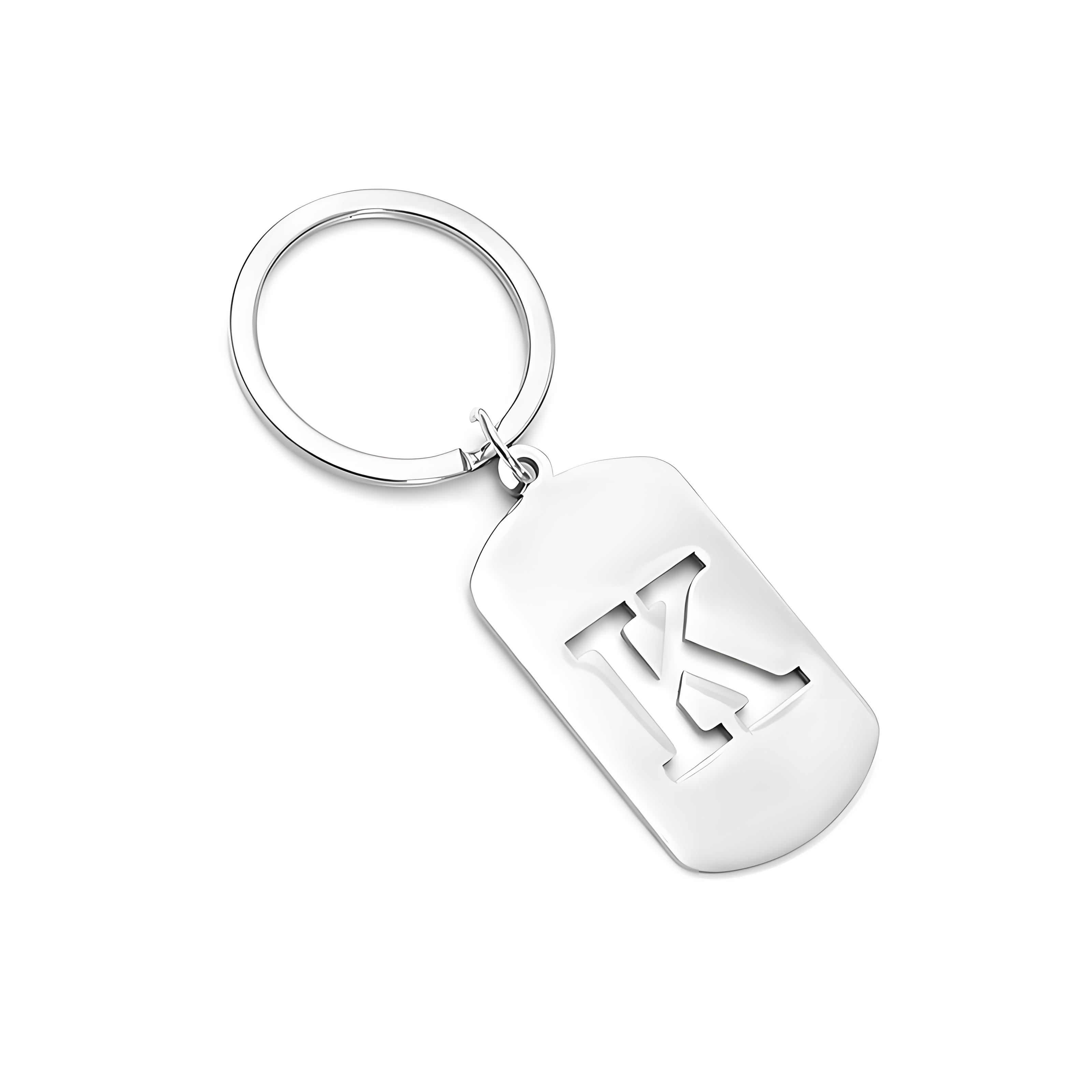 Initial Ring Custom - Portachiavi con lettera iniziale personalizzata, portachiavi