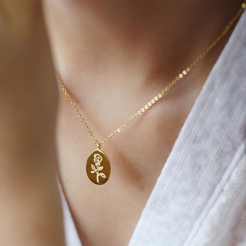 Birth Flower Necklace - Collane in acciaio inossidabile femminile fiore