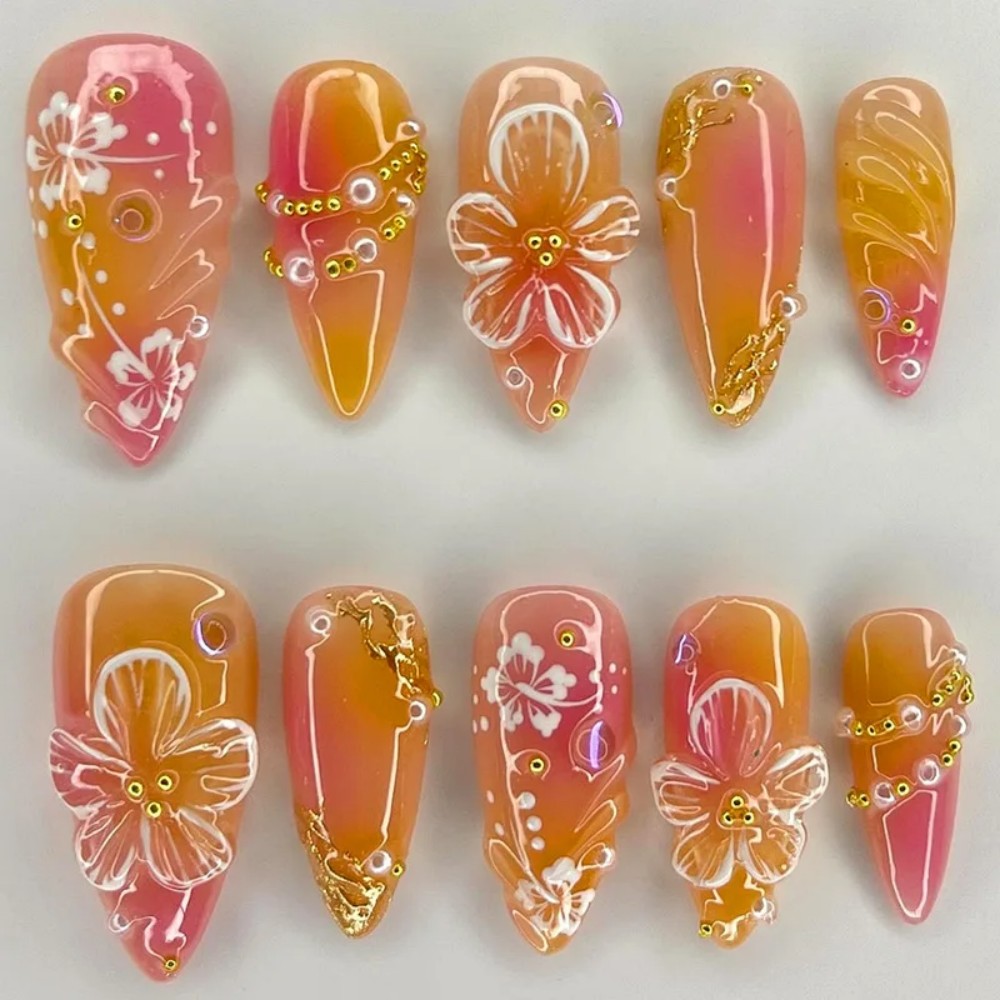 24 Pezzi Unghie Finte Rosa Sfu - Pressed Flower Art recensione e prezzo