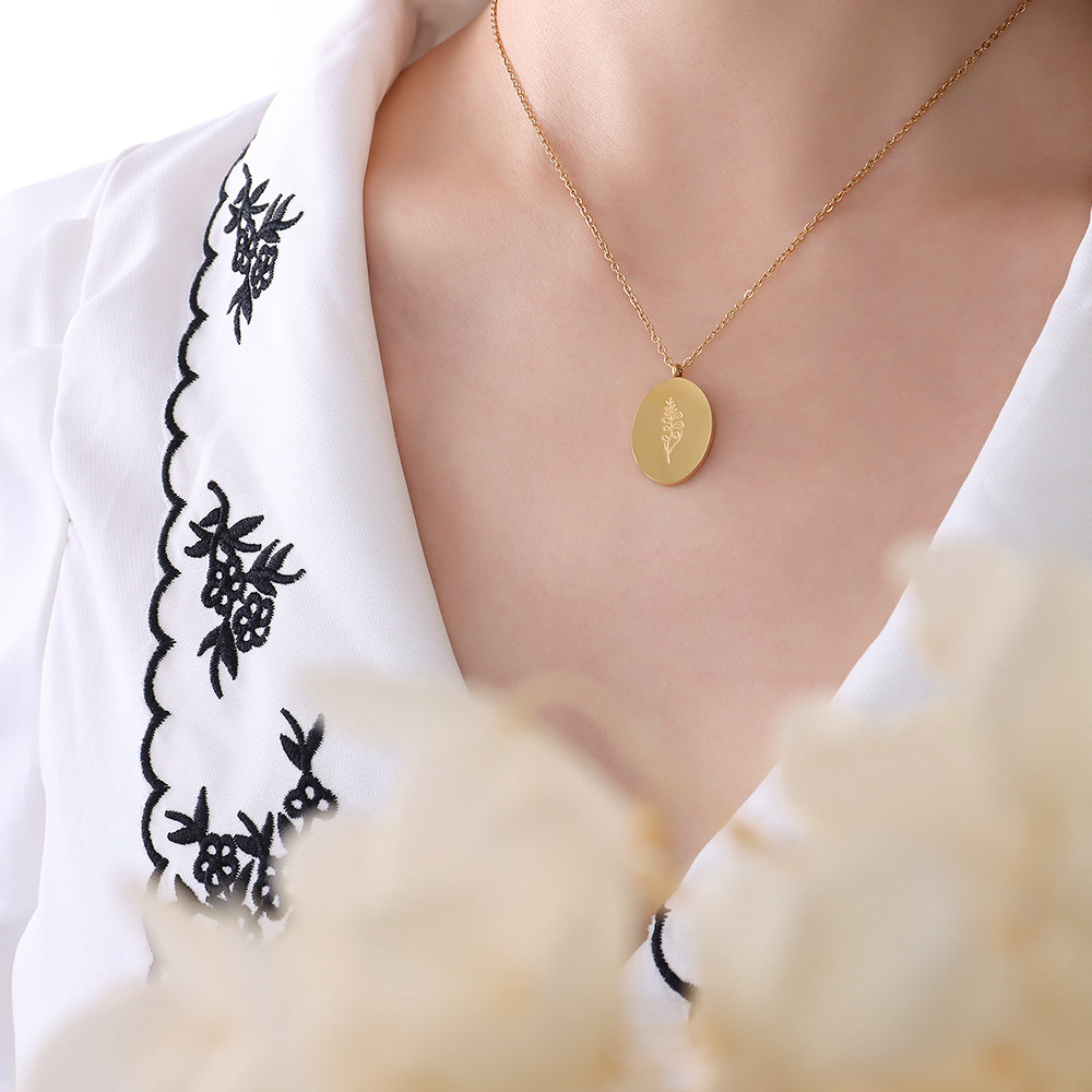 Ins New Stainless Steel Double - Birth Flower Necklace recensione e prezzo